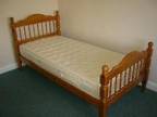 SINGLE BED with Matress Single wood frame bed with....